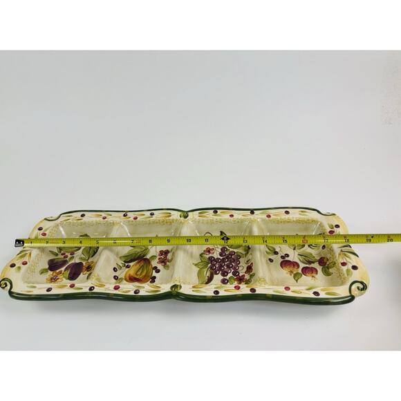 “La Toscana" Pattern Divided Platter PAMELA GLADDING - Picture 5 of 9